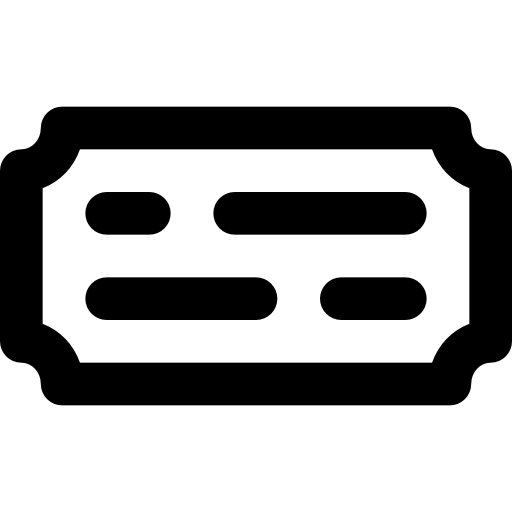 bilet Basic Black Outline ikona