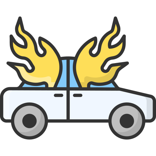 płonący samochód Generic Outline Color ikona