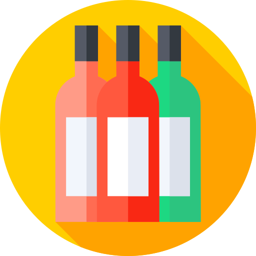 botella de vino Flat Circular Flat icono