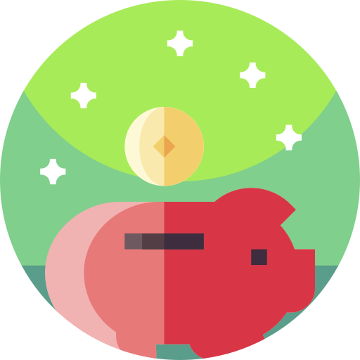 Piggy bank Geometric Flat Circular Flat icon