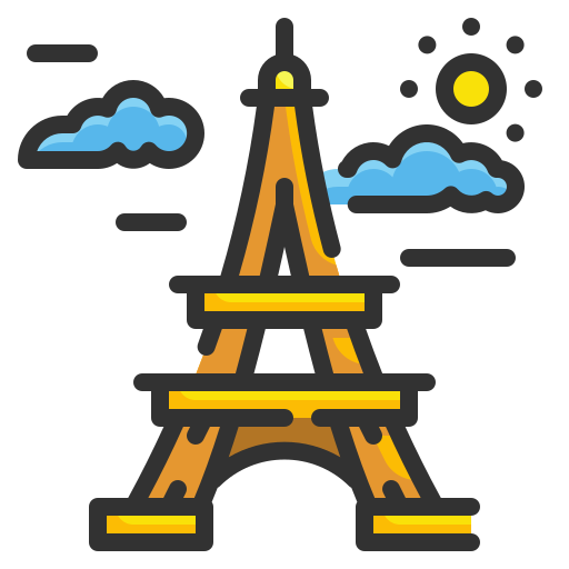 Eiffel tower Wanicon Lineal Color icon