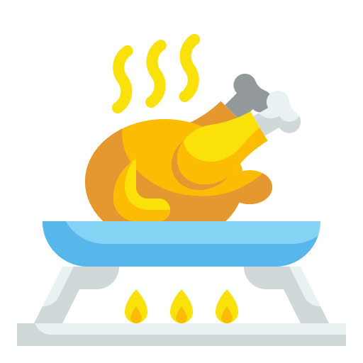 pollo frito Wanicon Flat icono
