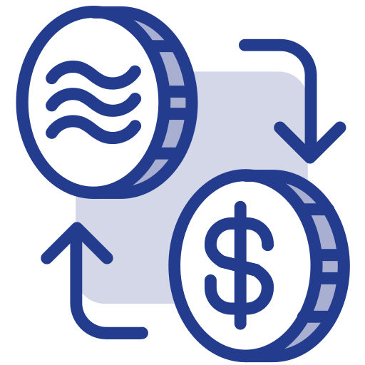 Digital currency Generic Blue icon