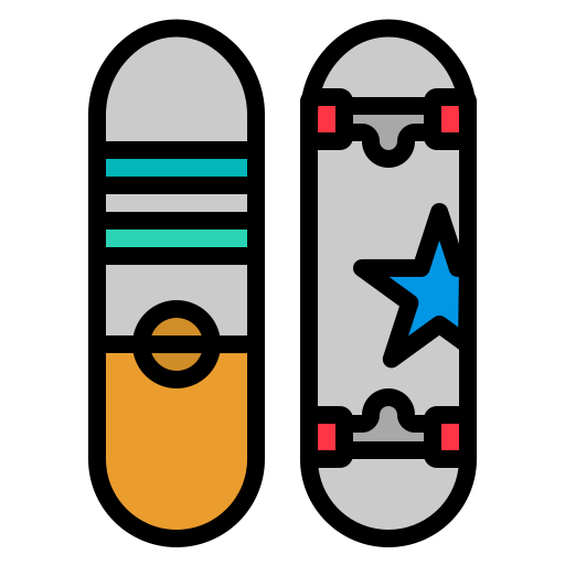 skateboard photo3idea_studio Lineal Color icoon