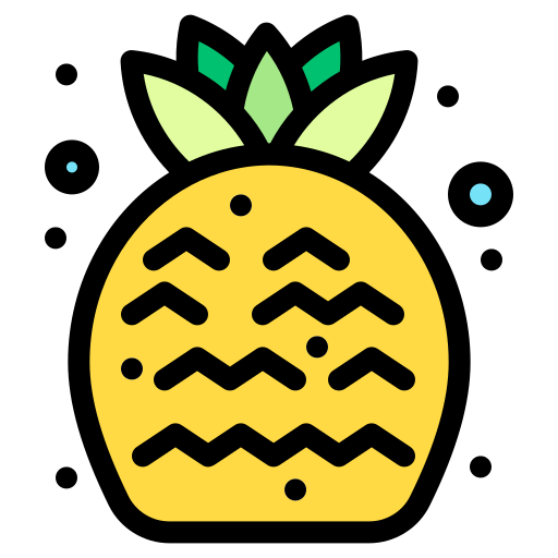 Pineapple Flatart Icons Lineal Color icon