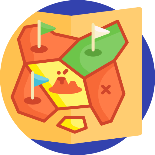 mapa del juego Detailed Flat Circular Flat icono