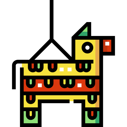 Piñata Detailed Straight Lineal color icon