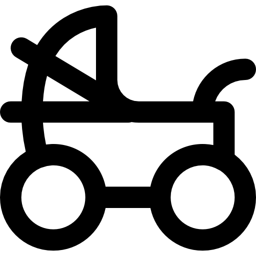 kinderwagen Basic Black Outline icon