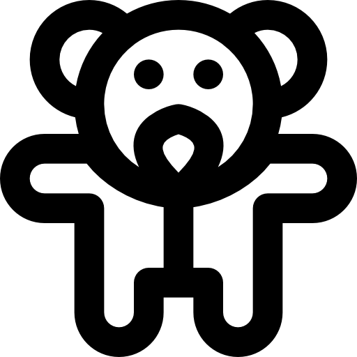 knuffelbeer Basic Black Outline icoon