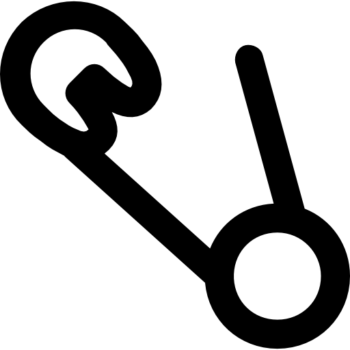 Safety pin Basic Black Outline icon