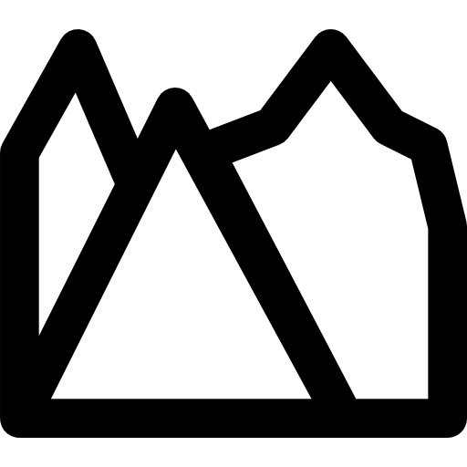 paisaje Basic Black Outline icono