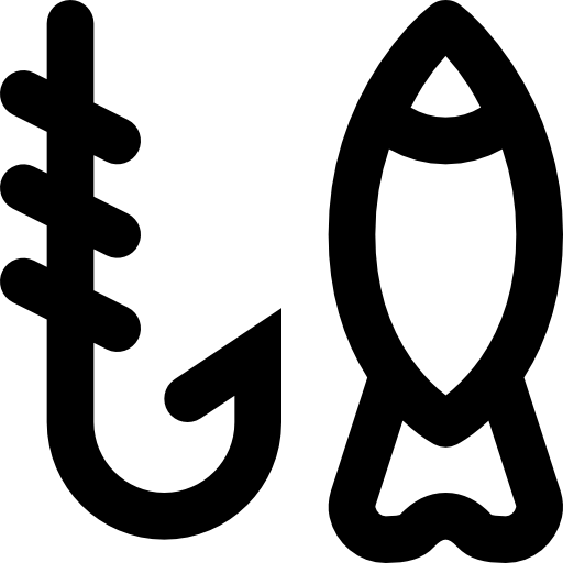 Fishing Basic Black Outline icon