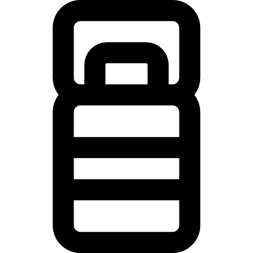 bolsa de dormir Basic Black Outline icono