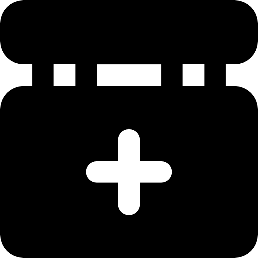 First aid kit Basic Black Solid icon