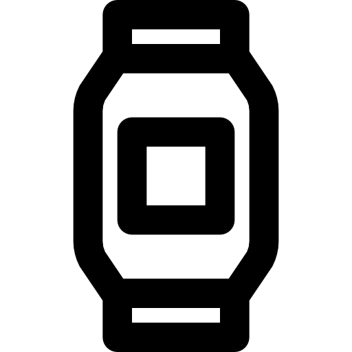 orologio intelligente Basic Black Outline icona