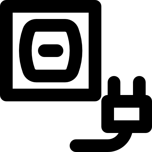 plug Basic Black Outline icoon
