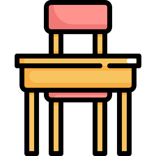 학교 책상 Generic Outline Color icon