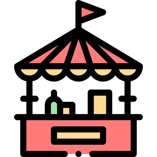 Food stand Detailed Rounded Lineal color icon