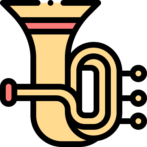 Tuba Detailed Rounded Lineal color icon