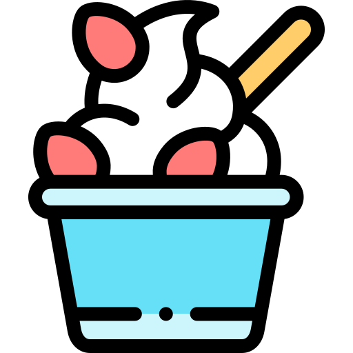 Frozen yogurt Detailed Rounded Lineal color icon