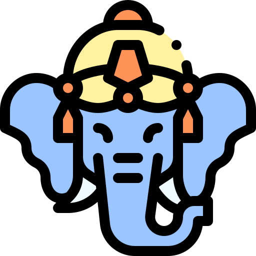 ganesha Detailed Rounded Lineal color icono