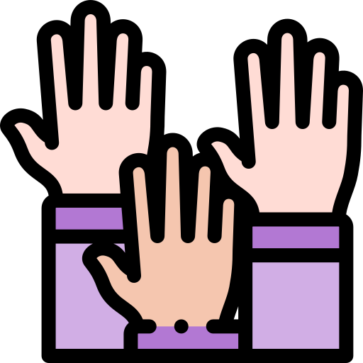 Raise hand Detailed Rounded Lineal color icon