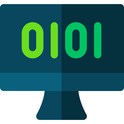 código binario Basic Rounded Flat icono