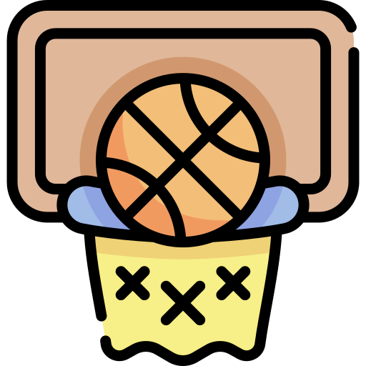 Баскетбол Kawaii Lineal color иконка