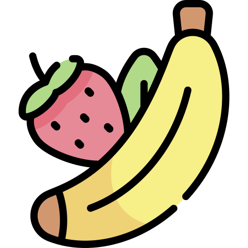 fruta Kawaii Lineal color icono