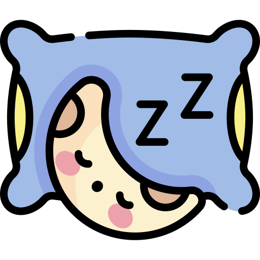 dormido Kawaii Lineal color icono