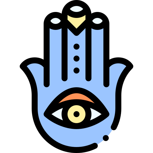 Hamsa Detailed Rounded Lineal color icon