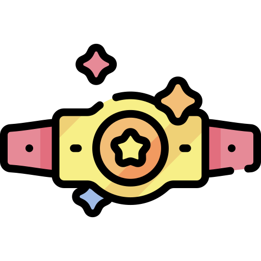 cinturón de campeón Kawaii Lineal color icono