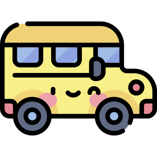autobús escolar Kawaii Lineal color icono