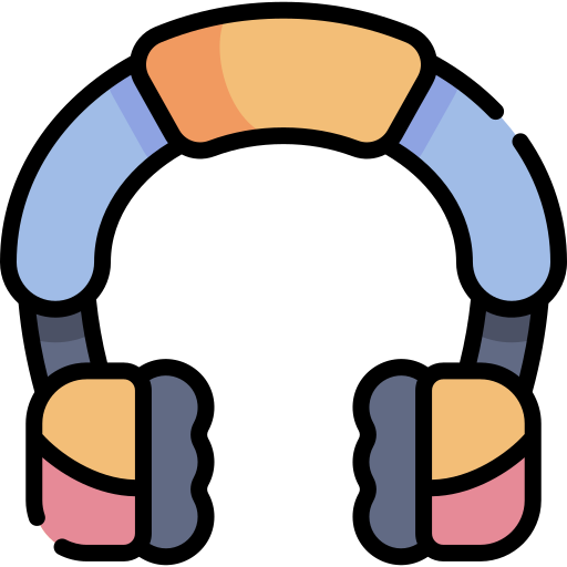auricular Kawaii Lineal color icono