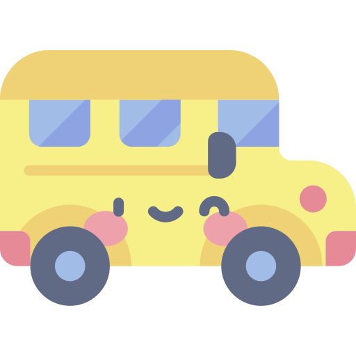 bus scolaire Kawaii Flat Icône