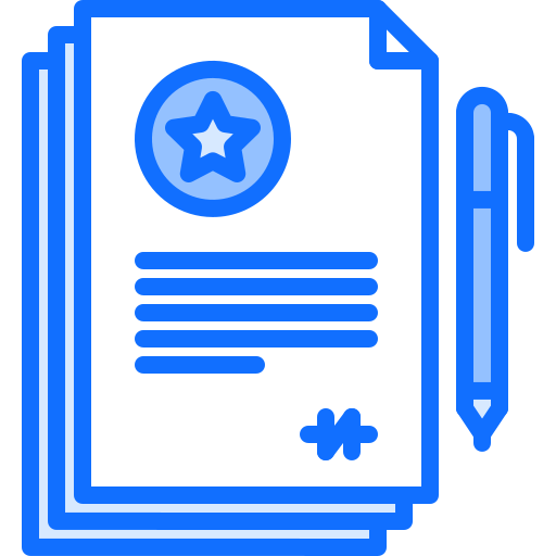 Contract Coloring Blue icon