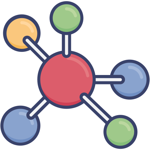 Molecule Roundicons Premium Lineal Color icon