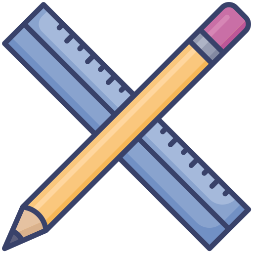 Pencil and ruler Roundicons Premium Lineal Color icon