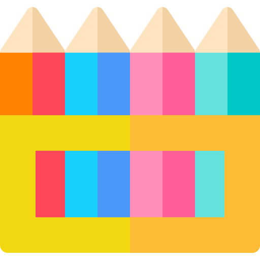 lapices de colores Basic Rounded Flat icono
