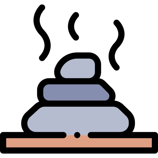 뜨거운 돌 Detailed Rounded Lineal color icon