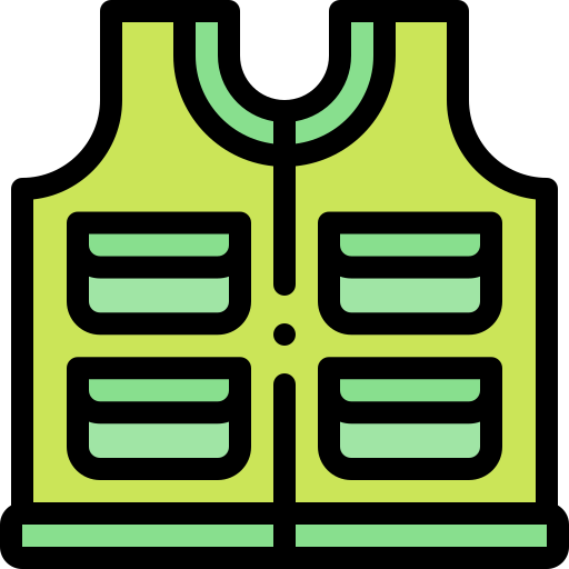 Спасательный жилет Detailed Rounded Lineal color иконка
