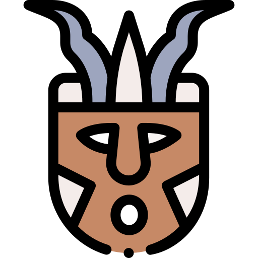 afrykańska maska Detailed Rounded Lineal color ikona