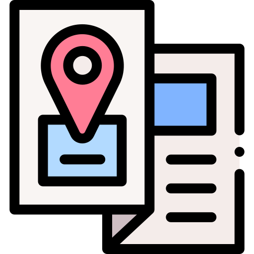 Map Detailed Rounded Lineal color icon