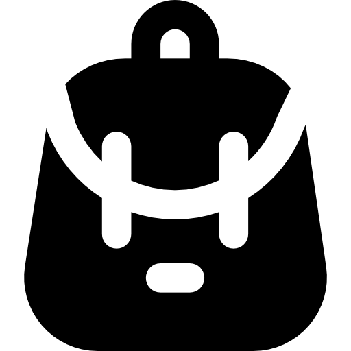 Backpack Basic Black Solid icon