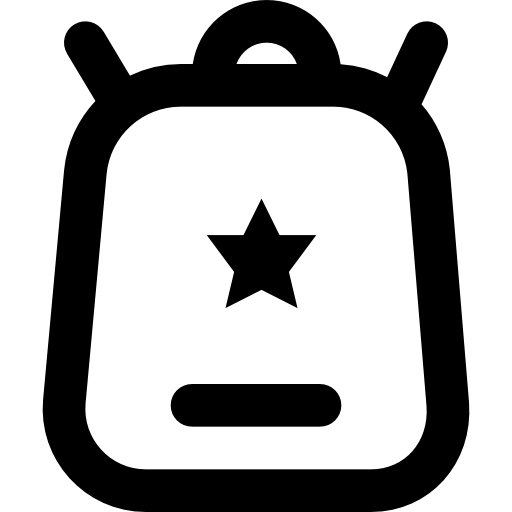 Backpack Basic Black Outline icon