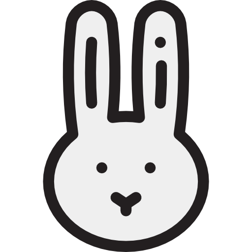 lapin Detailed Rounded Lineal color Icône
