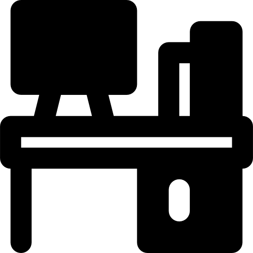 Desk Basic Black Solid icon