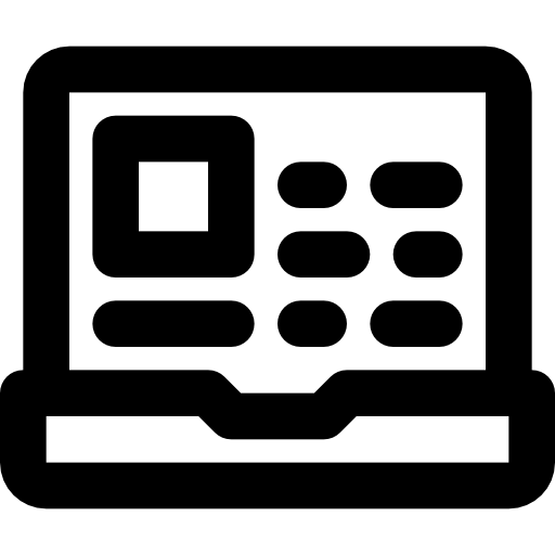 ordenador portátil Basic Black Outline icono