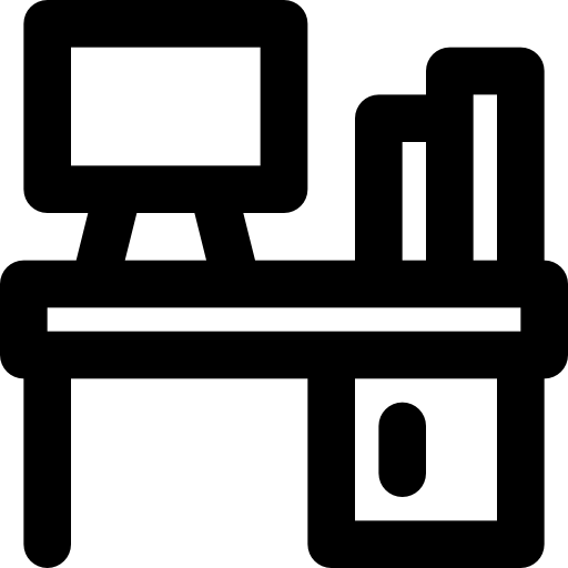 Desk Basic Black Outline icon