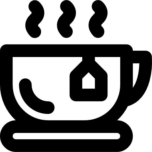 tazza da tè Basic Black Outline icona